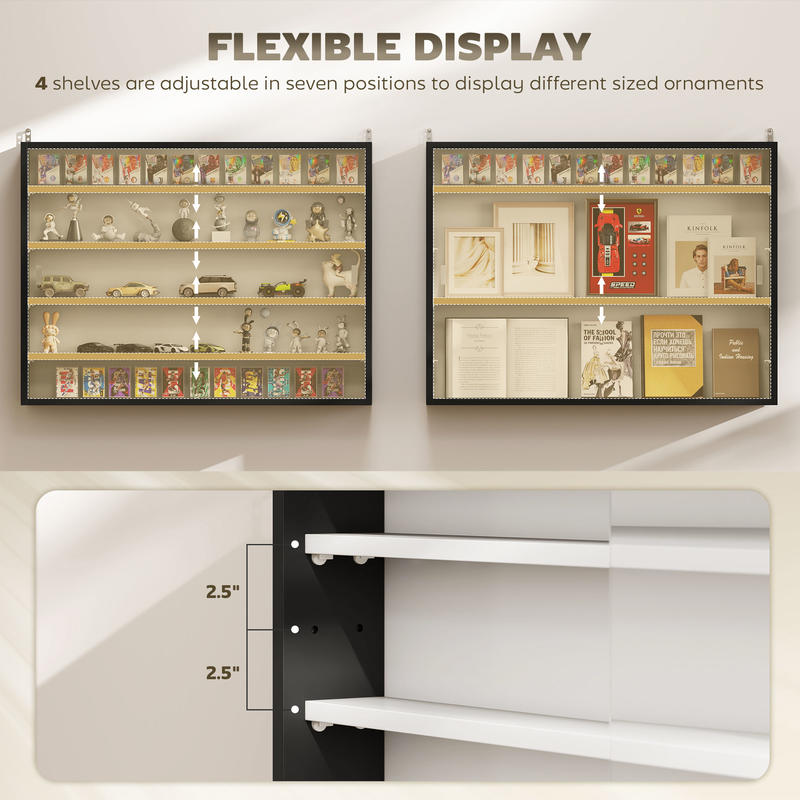 HOMCOM 5-Tier Display Cabinet, - Glass Cabinet Display のレビューと価格