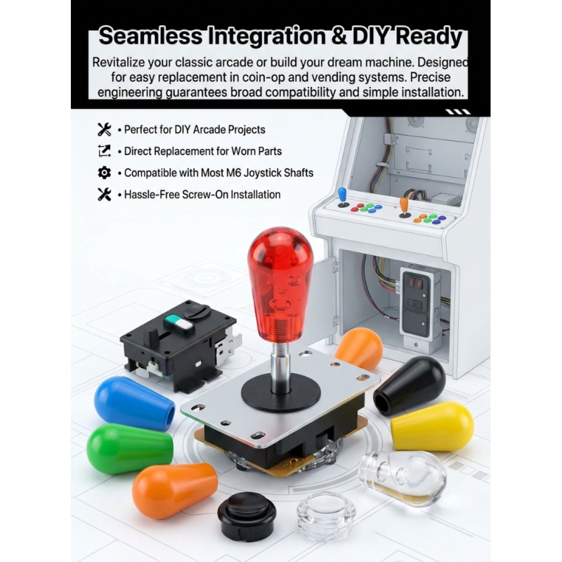 1 PCS M6 Joystick  American Ba - Joystick Arcade Parts のレビューと価格