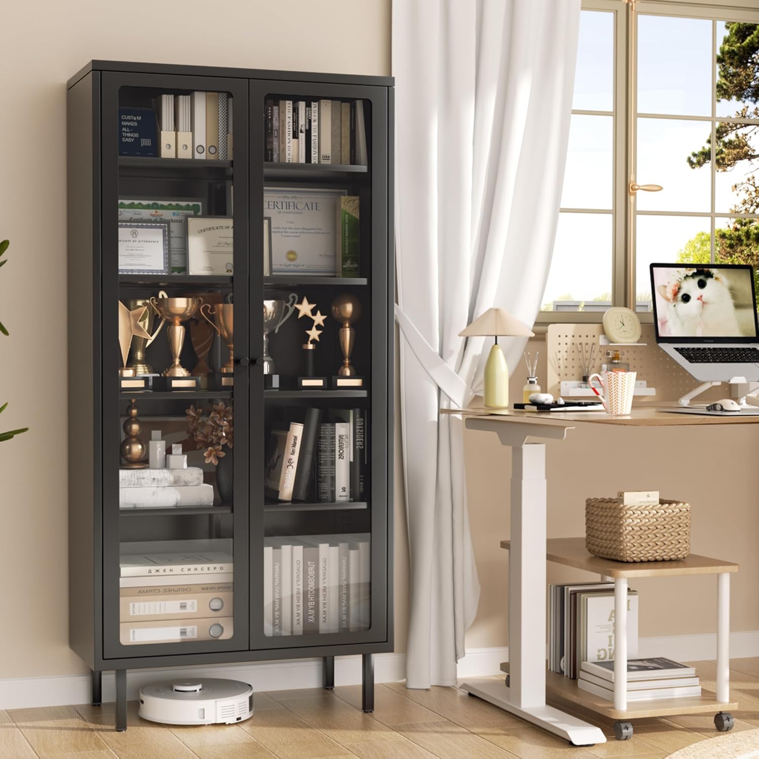 Glass Display Cabinet, Metal C - Glass Cabinet Display のレビューと価格