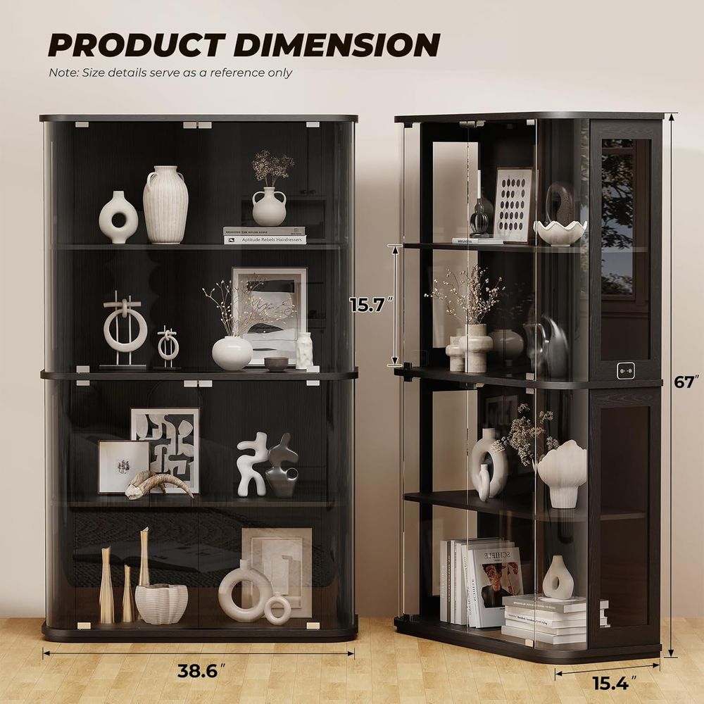 4-Tier Glass Display Cabinet w - Glass Cabinet Display のレビューと価格