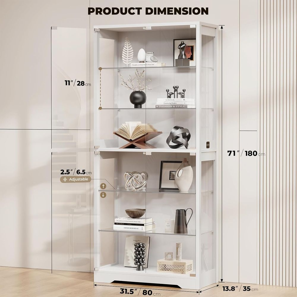 71 6-Tier Glass Door Display C - Glass Cabinet Display のレビューと価格
