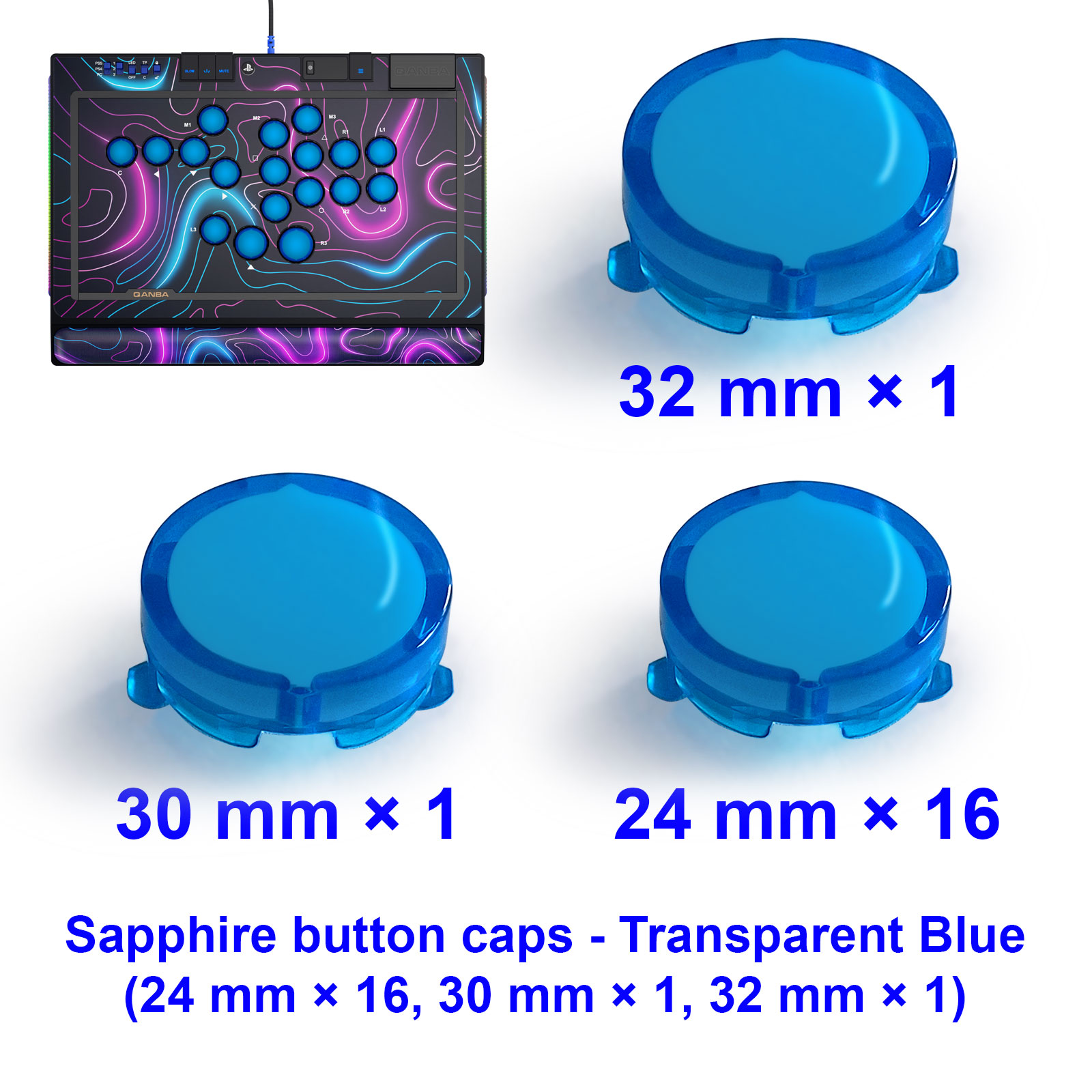 QANBA SAPPHIRE S1 Button Cap A - Joystick Arcade Parts のレビューと価格