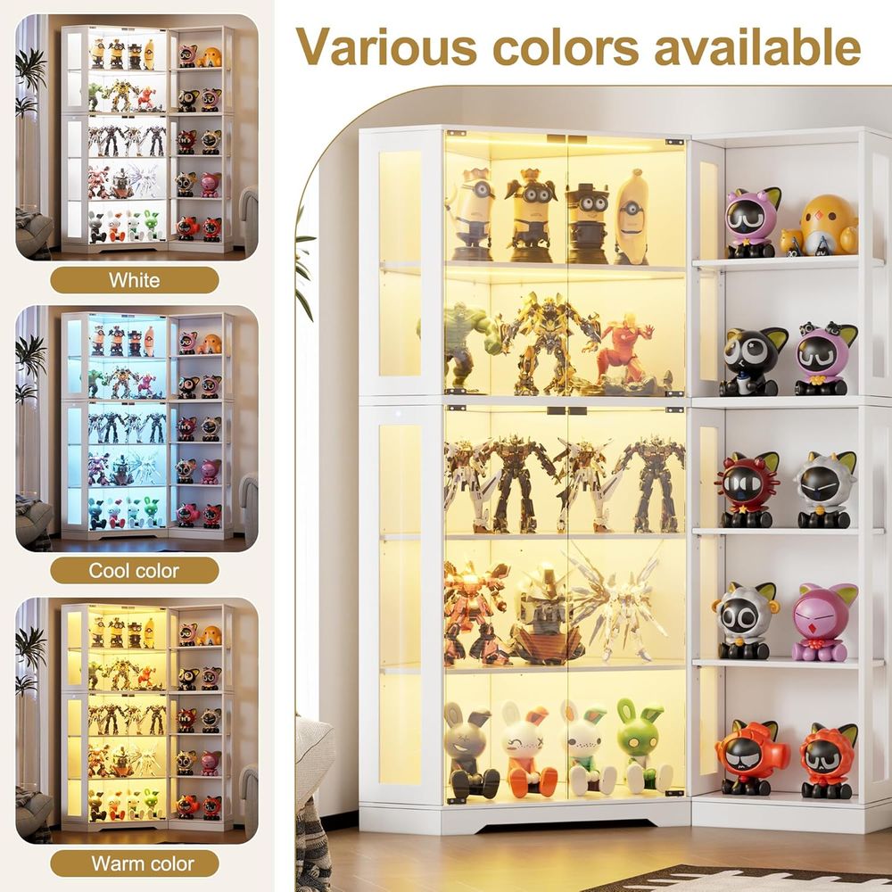 White LED-Illuminated Glass Di - Glass Cabinet Display のレビューと価格