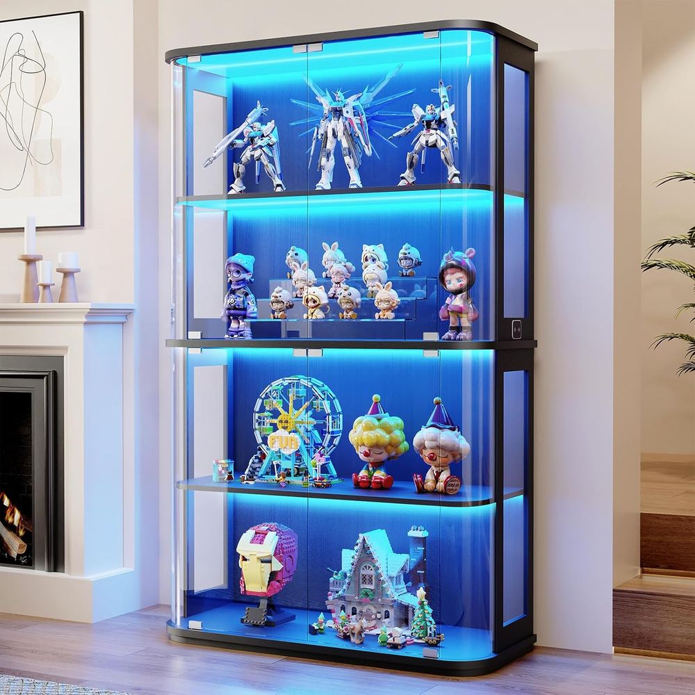 4-Tier Glass Display Cabinet w - Glass Cabinet Display のレビューと価格