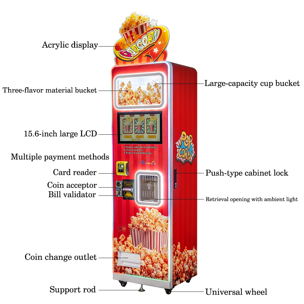Best Seller 3 Flavoured Fully  - Popcorn Vending Machine のレビューと価格
