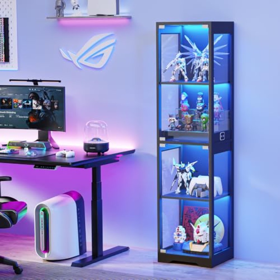 4-Tier Glass Display Cabinet w - Glass Cabinet Display のレビューと価格